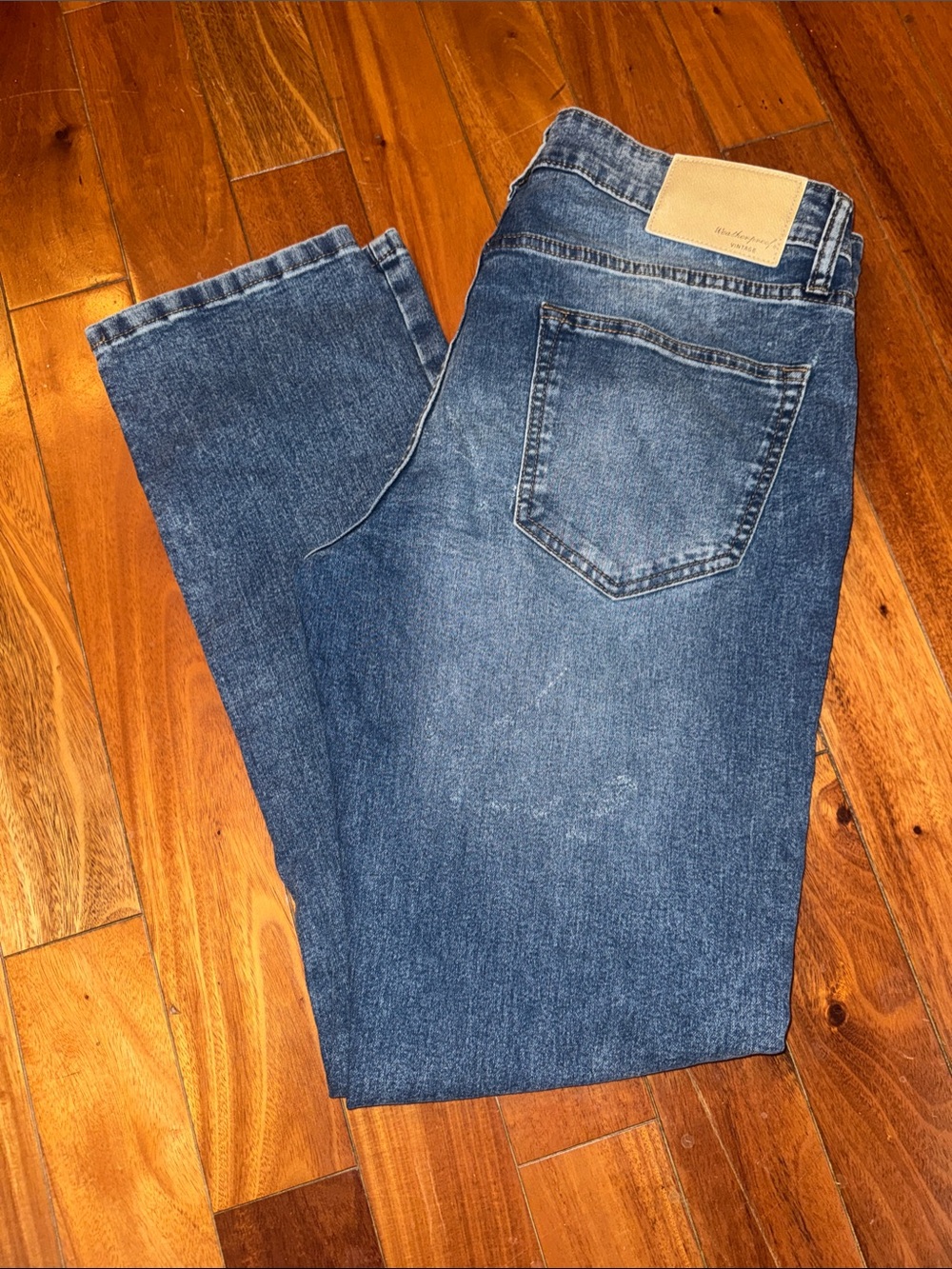 Weatherproof Straight-Leg Slim Fit Blue Denim Jeans